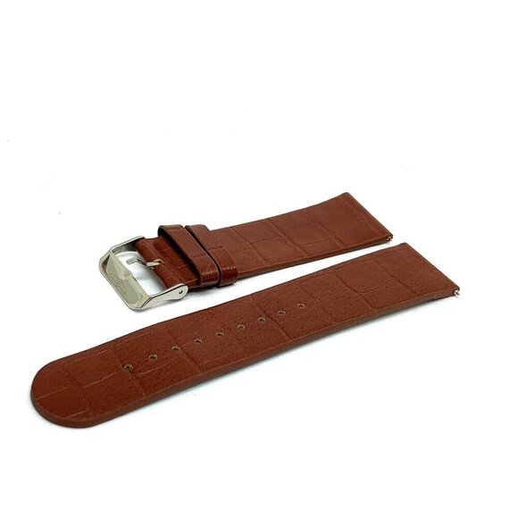 Invicta Watch Replacement Band Brown Leather 26mm Lug Silver Tone Steel … - Picture 4 of 5